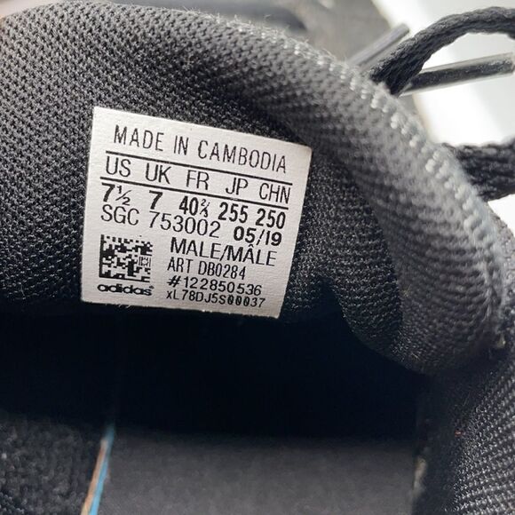 Adidas 2.0 Denim Black on Black Sneakers w/White Soles (Size: 7.5) - Picture 10 of 16